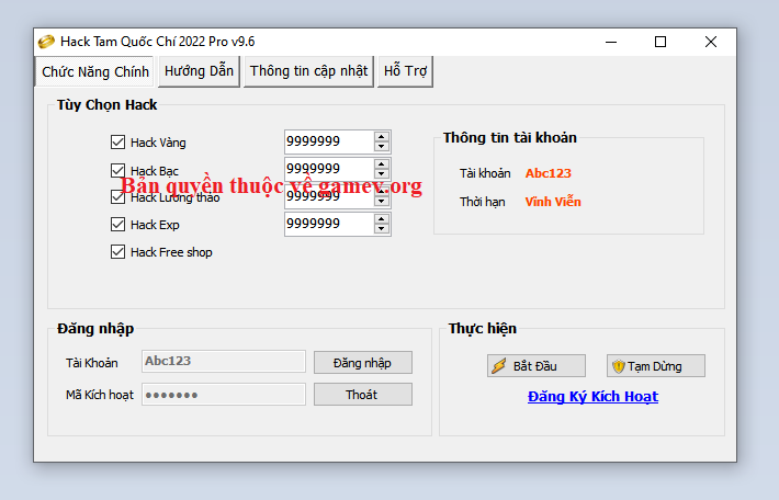 Hack Tam Quốc Chí 2022 (Vô hạn vàng, bạc, lương thảo max vip,.. Tamquocchi2022fg