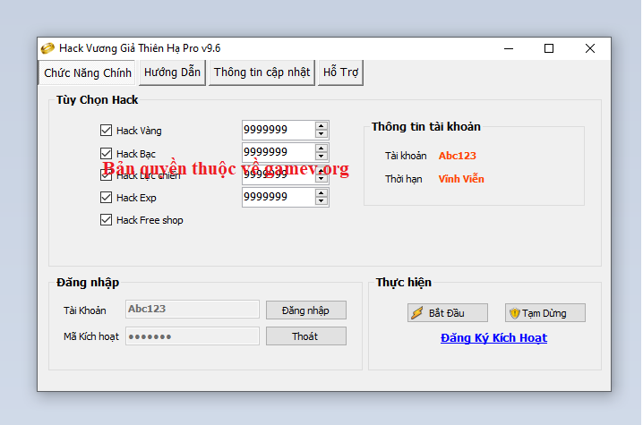Hack Vương Giả Thiên Hạ 2022 (Vô hạn vàng, bạc, exp max vip,.. Vuonggiathienhash