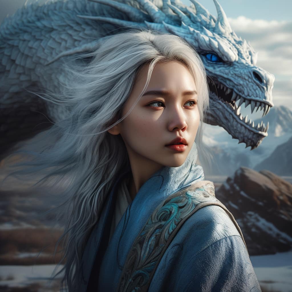 In the realm where ice and fire collide, amidst this ethereal landscape, a girl discovers her destiny intertwined with a magnificent creature of myth and legend—the dragon. Their extraordinary connection, forged in the crucible of ice and fire, embodies the power of love, courage, and an unyielding spirit. - Hatinews