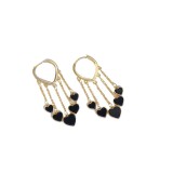 Korean-Plating-14k-Real-Gold-Minimalist-Retro-Black-Heart-Charm-Earrings-Tassel-Temperament-Luxury-Delicate-Romantic-Earringsc7c40987302ac4b5