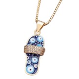 1-Mirco-Pave-CZ-Rhinestone-Enamel-Slipper-Pendant-For-Women-Blue-Evil-Eye-Necklace-Chain-Gold-Plated-Party-Summer-Jewelry4ad791d7b9adcaa7