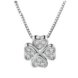 925-Sterling-Silver-Jewelry-Love-Clover-Necklace--Pendant-Rhinestone-Fashion-Choker-Maxi-Necklace-Women916e1f35fd6f9a6c